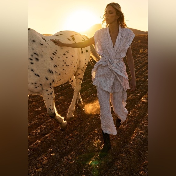 Zara Striped Wrap Top - Picture 4 of 4